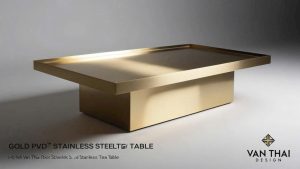 Gia Công Bàn Trà Inox Mạ Đồng 3