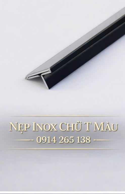 Nẹp Inox Chữ T 20 Vàng Xước 1
