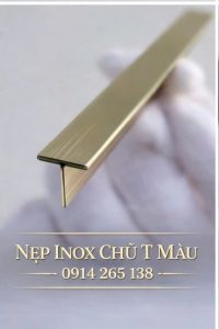 Nẹp Inox Chữ T 20 Vàng Xước 3