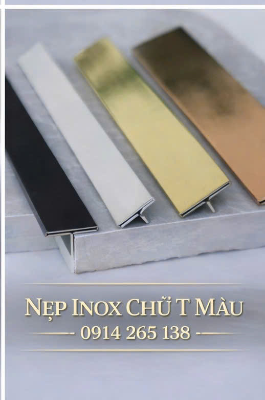 Nẹp Inox Chữ T 20 Vàng Xước 4