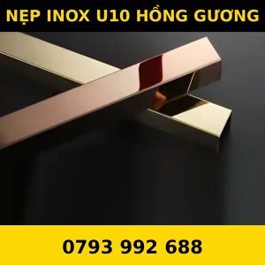 Nẹp Inox Chữ U10 Hồng Gương 1