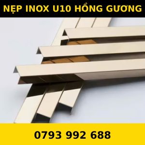 Nẹp Inox Chữ U10 Hồng Gương 4