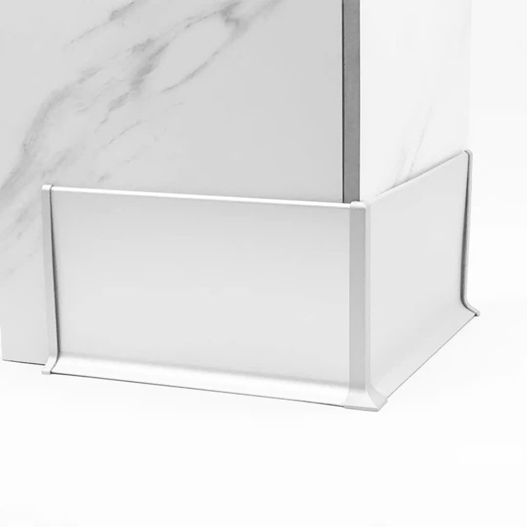 Nẹp Nhôm Len Chân Tường DCP80 Màu Nhôm Trắng 2