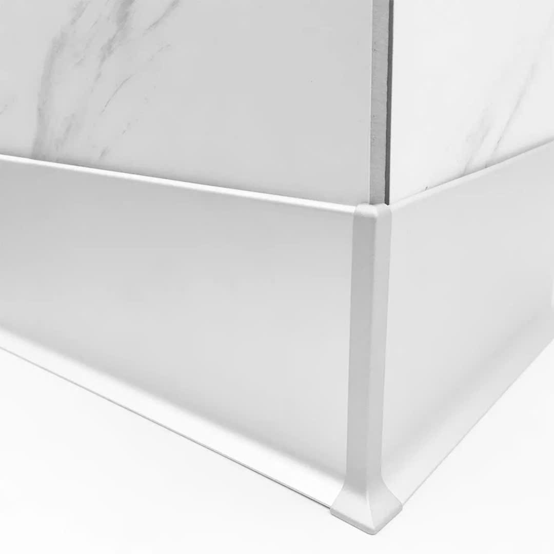 Nẹp Nhôm Len Chân Tường DCP80 Màu Nhôm Trắng 3