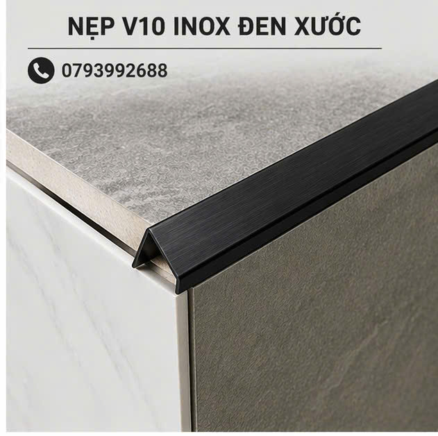 Nẹp Inox V10 Đen Xước 2
