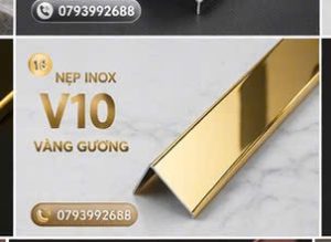 Nẹp Inox V10 Vàng Gương 2