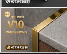 Nẹp Inox V10 Vàng Gương 4