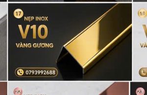 Nẹp Inox V10 Vàng Gương1