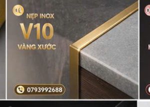 Nẹp V10 vàng xước 2
