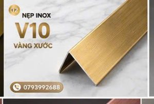 Nẹp V10 vàng xước 3