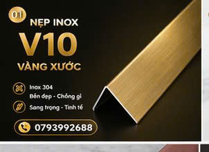 Nẹp V10 vàng xước 4