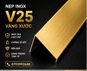 Nẹp V25 Vàng Xước 1