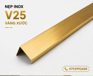 Nẹp V25 Vàng Xước 2