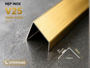 Nẹp V25 Vàng Xước 3 4