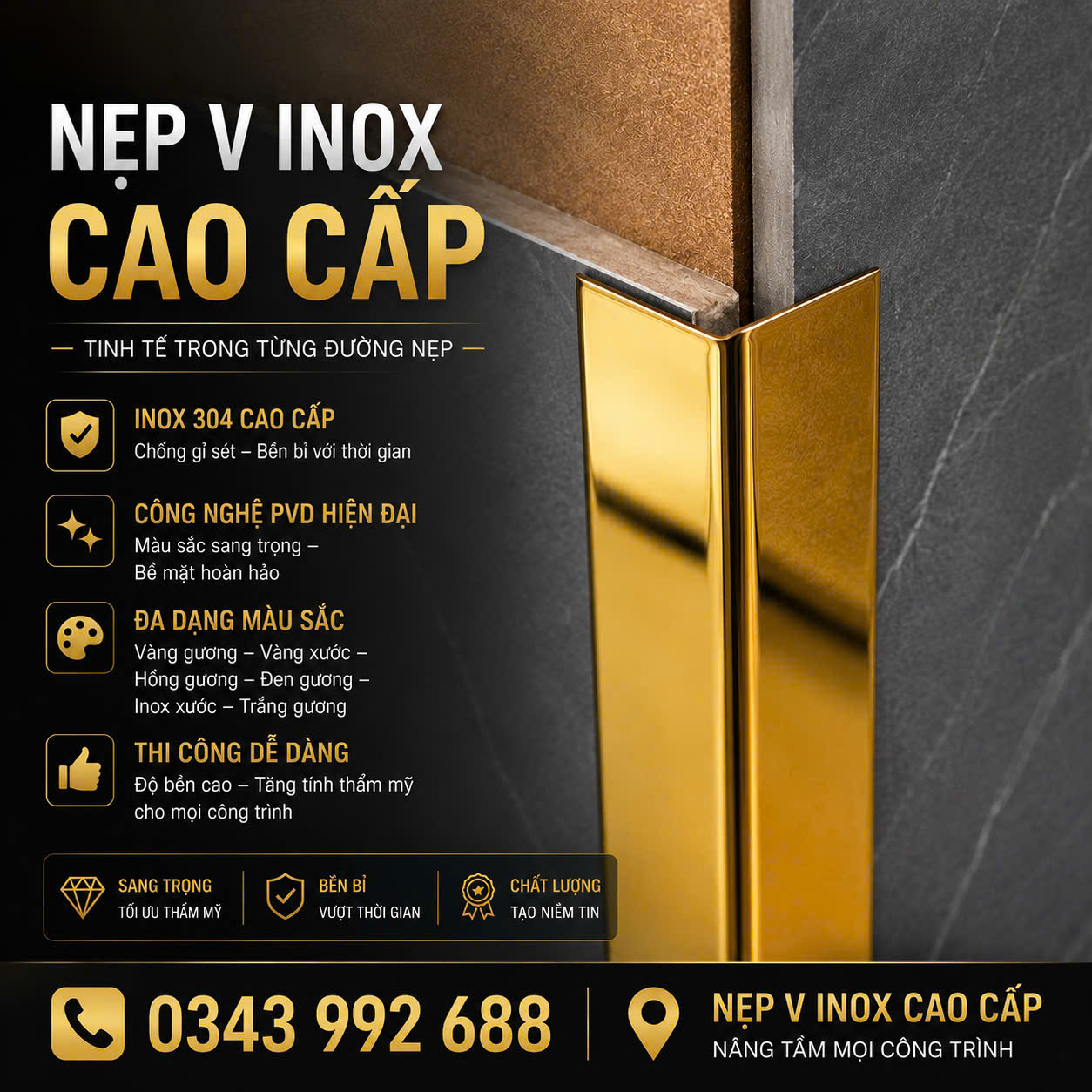 Nẹp Inox Hà Nội, Hưng Yên, Hải Dương 1
