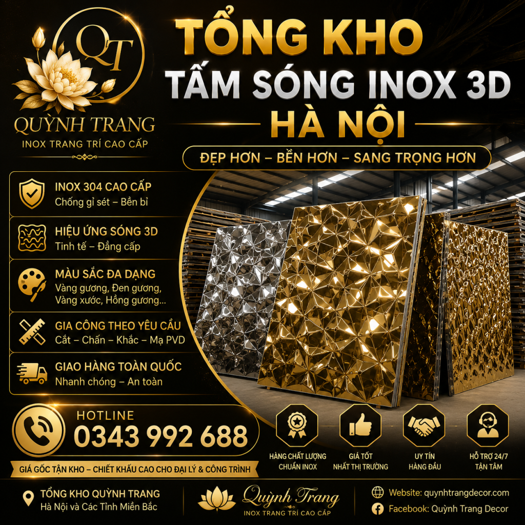 Vì sao tấm sóng inox 3D được ưa chuộng tại Hà Nội?