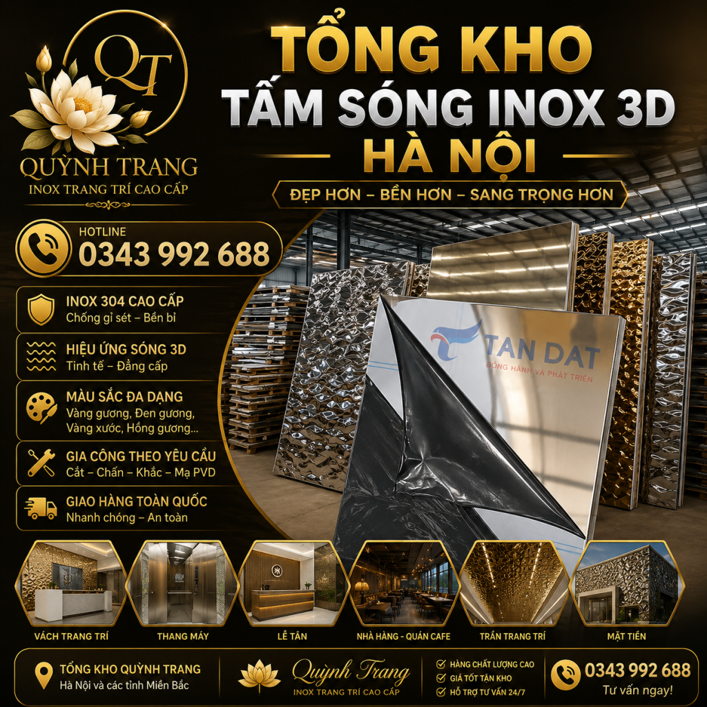 Các mẫu tấm sóng inox 3D phổ biến