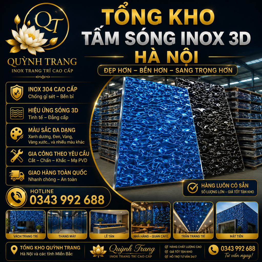 Ứng dụng tấm sóng Inox 3D trong nội thất