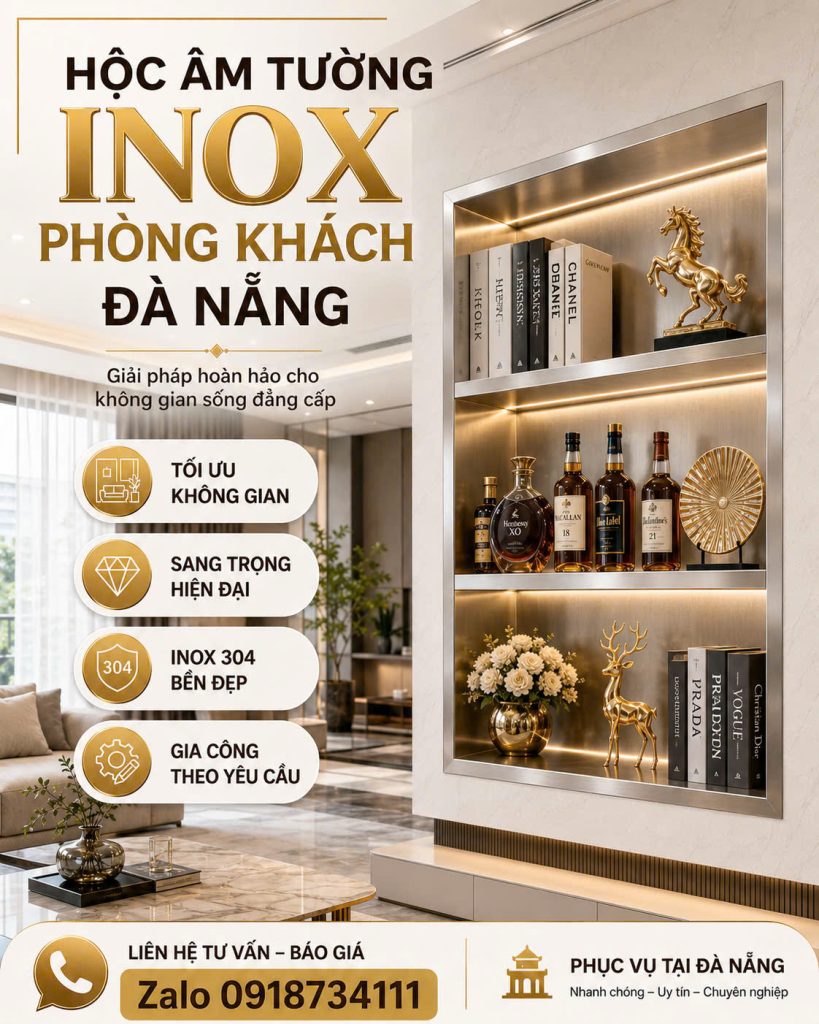 Hộc Âm Tường Inox 304 – Giải Pháp Lưu Trữ Hiện Đại, Sang Trọng Cho Mọi Không Gian
