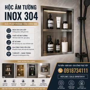 Hộc Âm Tường Inox 304 5