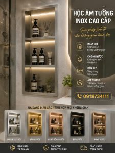 Hộc Âm Tường Inox Nhà Tắm 1
