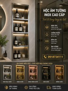 Hộc Âm Tường Inox Nhà Tắm 2