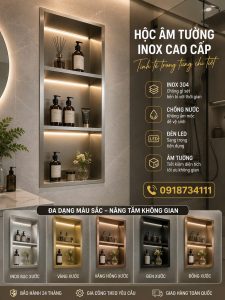 Hộc Âm Tường Inox Nhà Tắm 3