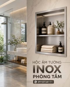 Hộc Âm Tường Inox Nhà Tắm 4