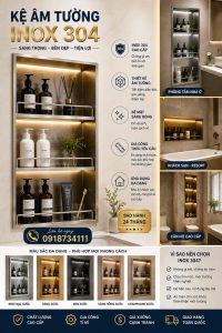 Kệ Inox Âm Tường 304 2