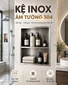 Kệ Inox Âm Tường 304 6