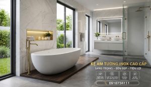 Kệ Inox Âm Tường Màu Đồng Xước 5